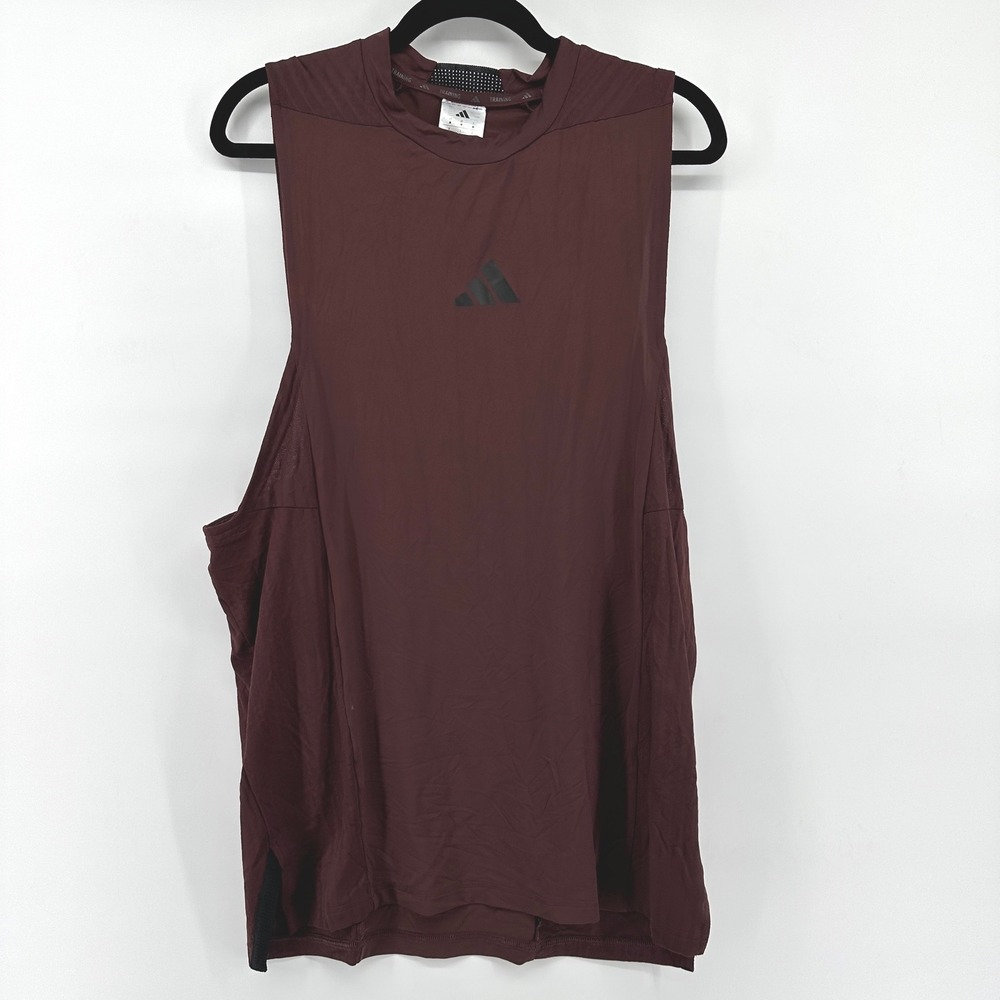 Adidas Mens Climacool+ Sleeveless Training Shirt Burgundy JI8173 Size Medium